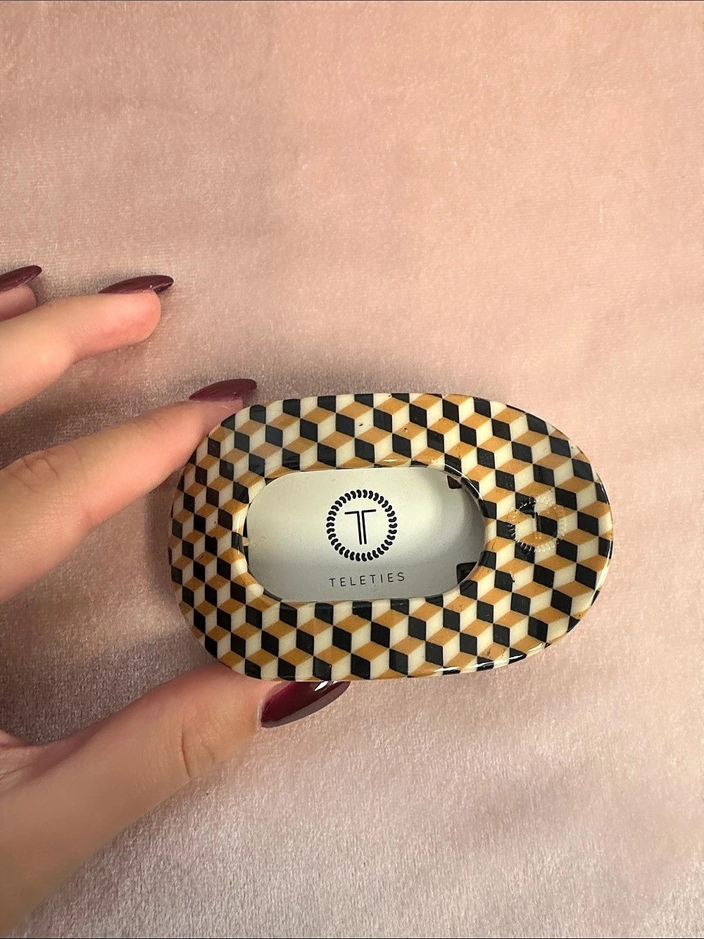 TELETIES Game Gingham Hair Tie Black & White